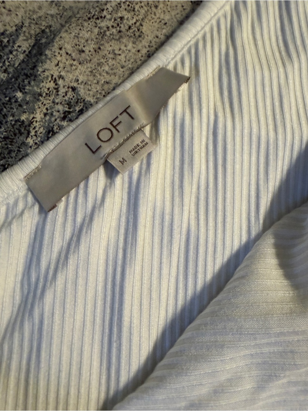 LOFT White Top One-Shoulder Ruffle - Picture 2 of 5
